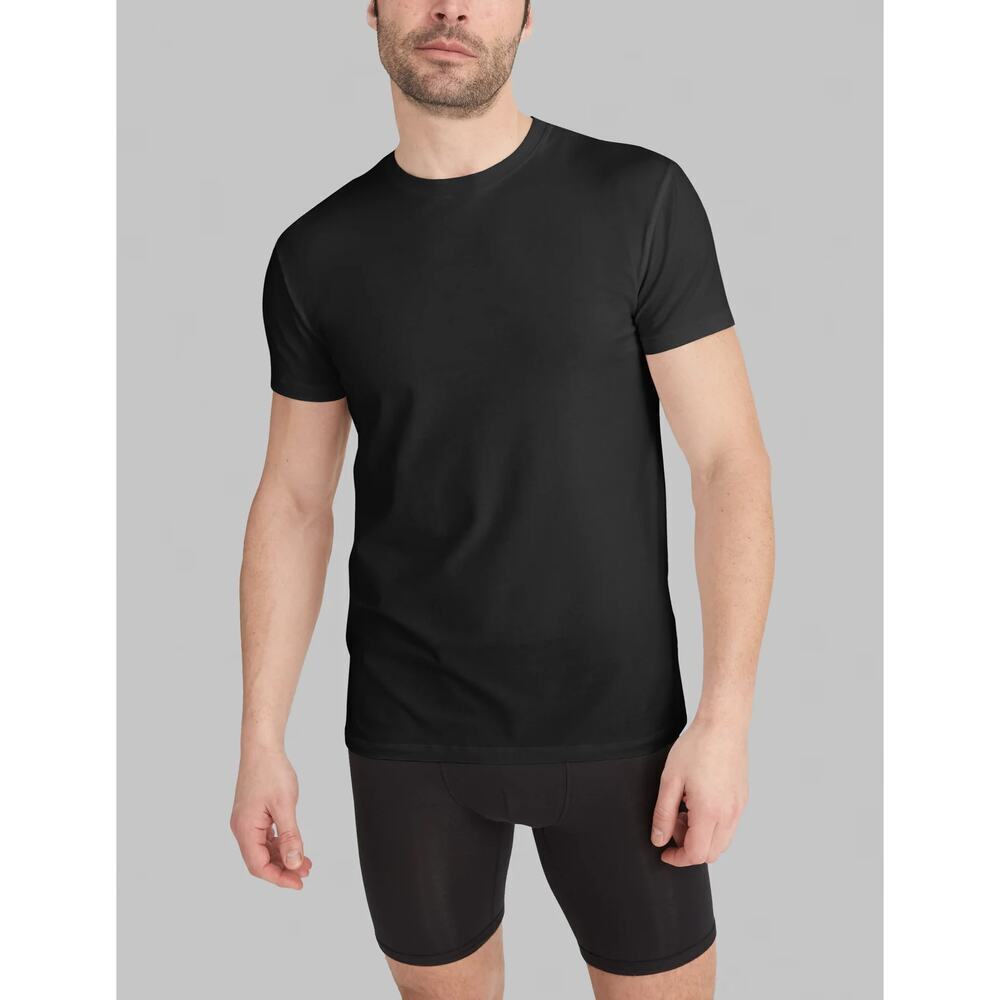 Tommy John Men's Classic‎ Crew Neck Black T-Shirt Soft Cotton